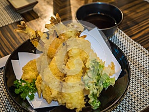 Shrimp tempura and vegetable fries