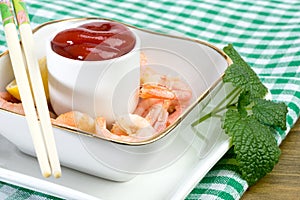 Shrimp with tomato sauce