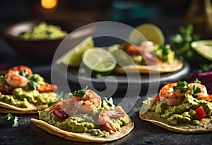 Shrimp tostadas, a popular Mexican dish.