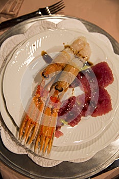 Shrimp and tuna
