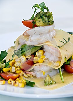 Shrimp and vegetable lasagna