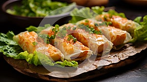 Shrimp wrapped in tofu skin: Plump, succulent shrimp encased in a thin, tender tofu layer