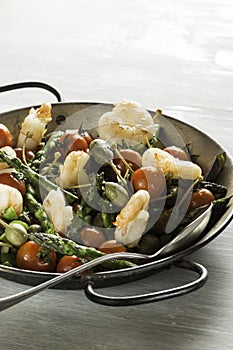 Shrimps and Asparagus stir-fried