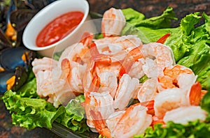 Shrimps on a plate