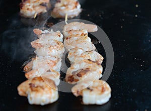 Shrimps roasted sea food barbecue