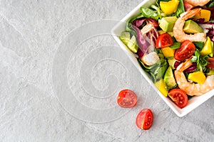 Shrimps salad with mango and avocado