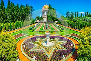 Shrine of the Bab at Bahai gardens in Haifa, Israel