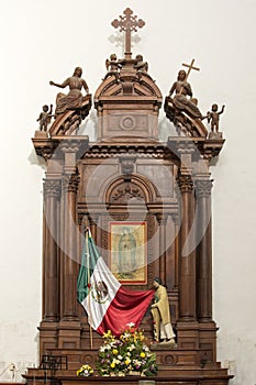 Shrine commemorating virgin Mary and Mexico