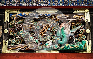 Peacock wood carving, Toshogu shrine, tochigi prefecture, Japan