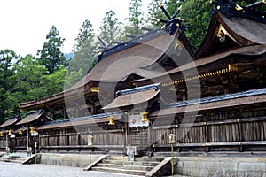Shrine of Hongu Taisha, at Kumano Kodo, Kansai, Japan photo