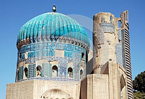 The Shrine of Khwaja Abu Nasr Parsa or Green Mosque in Balkh, Afghanistan