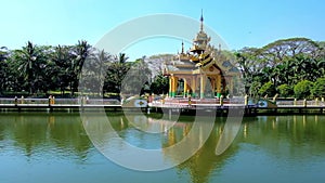 The shrine on the pond, Yangon, Myanmar