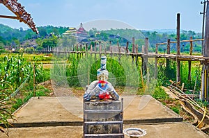 The shrine at the Su Tong Pae bamboo bridge, Mae Hong Son suburb, Thailand