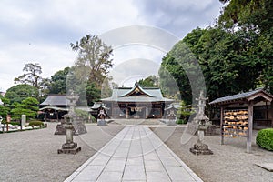 Shrine in Suizenji Jojuen garden at Kumamoto, Japan