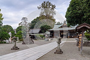 Shrine in Suizenji Jojuen garden at Kumamoto, Japan