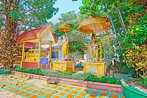 The shrines on grounds of Wat Phra Singh, Chiang Rai, Thailand