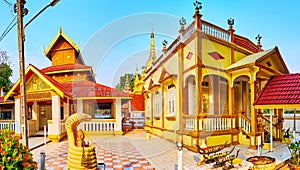 The shrines of Wat Tha Ma-O Temple, Lampang, Thailand