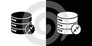 Shrink database icon linear logo isolated