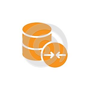 Shrink database icon Outline vector for web ui