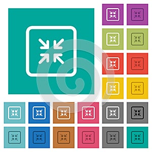 Shrink object square flat multi colored icons