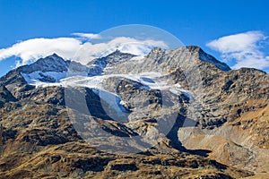Shrinking Glacier on Alps Mountain photo