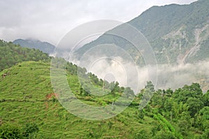 Shrouded beauty and himalayan monsoon clouds India photo