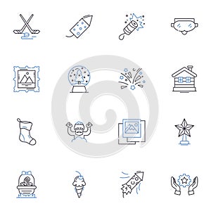 Shrove Tuesday line icons collection. Pancakes, Mardi Gras, Fat Tuesday, Ash Wednesday, Lent, Celebration, Tradition