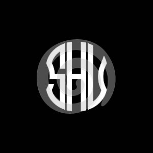 SHU letter logo abstract creative design.