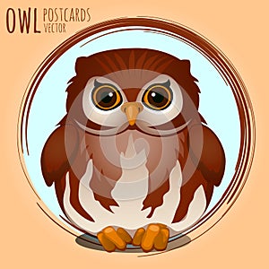 Shubby brown owl, cartoon series