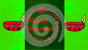 Shubh Navratri. Happy Navratri Background Is Green Beautiful