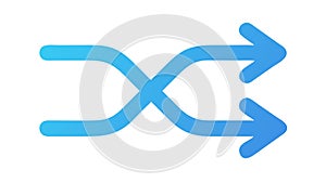 Shuffle arrows icon for random order or mixed content, vector design Generative AI