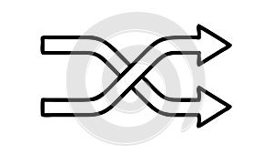 Shuffle Arrows Icon, Random Playback Control, vector design Generative AI