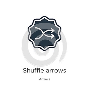 Shuffle arrows icon vector. Trendy flat shuffle arrows icon from arrows collection isolated on white background. Vector