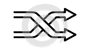 Shuffle Arrows for Randomization or Mix, vector design Generative AI