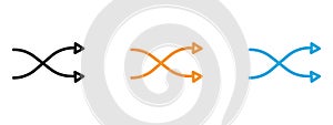 Shuffle icon Thin line illustration set