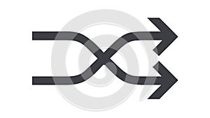 Shuffle Random Arrows Icon, Mix, Change Order, vector design Generative AI photo