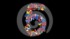 Shuffled Colored Building Blocks Typeface 5