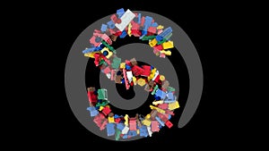 Shuffled Colored Building Blocks Typeface S