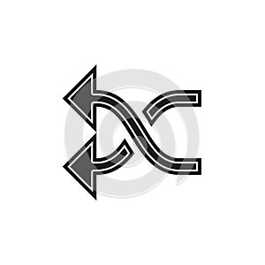 shuffling icon, change order, random sign - vector music symbol photo