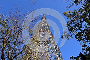 Shukhov radio tower or Shabolovka tower in Moscow, Russia