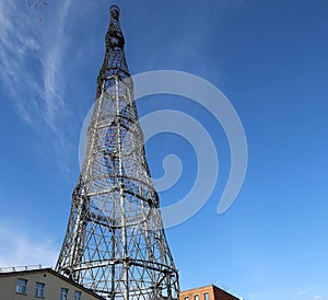 Shukhov radio tower or Shabolovka tower in Moscow, Russia