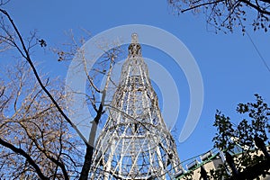 Shukhov radio tower or Shabolovka tower in Moscow, Russia