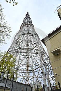 Shukhov Tower has a closeup view of the top