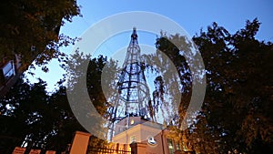 Shukhovskaya radio tower, night. Moscow, Russia