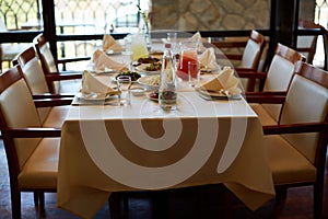 A Shulchan Aruch for the Pesach passover Seder meal, which is being conducted by ultra-Orthodox and religious Jews with a seder