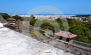 Shurijo Castle Walls and Naha View