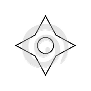 Shuriken icon element of weapon icon for mobile concept and web apps. Thin line shuriken icon can be used for web and mobile.