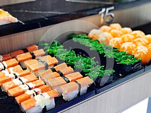 Shushi and sashimi , Japan cusine food