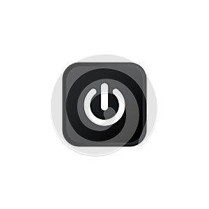 Shut down button or power on off icon modern button design black symbol isolated on white background. Vector EPS 10