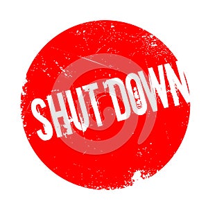 Shut Down rubber stamp